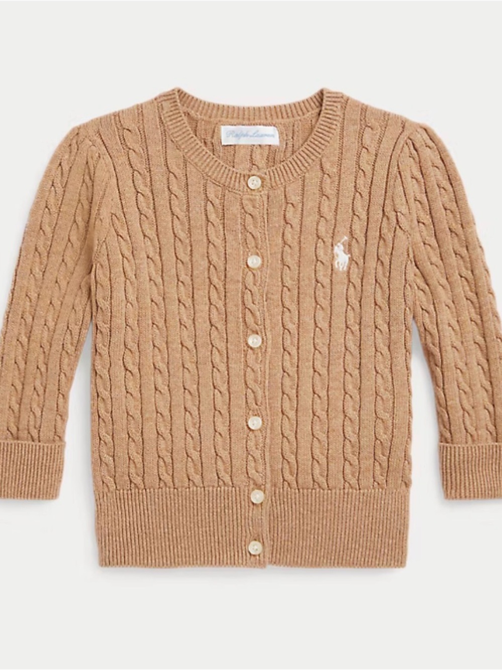 Ralph Lauren Cable Knit Cardigan - Camel/Tan